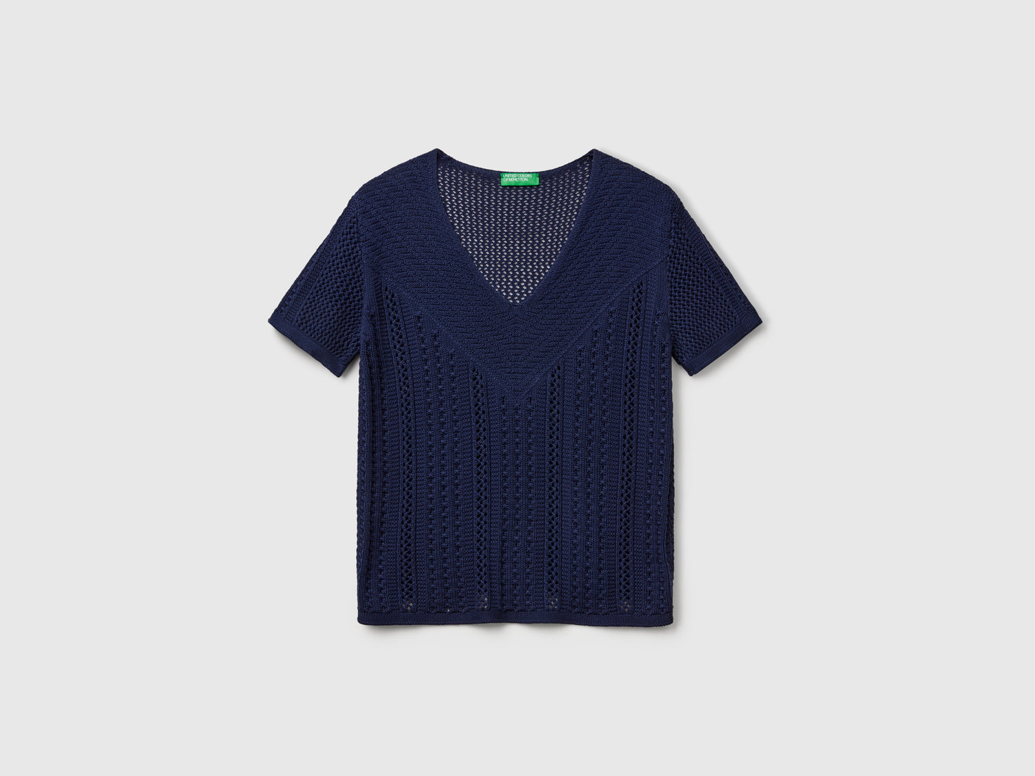 Maglioncino con trafori da donna blu scuro | Benetton Outlet