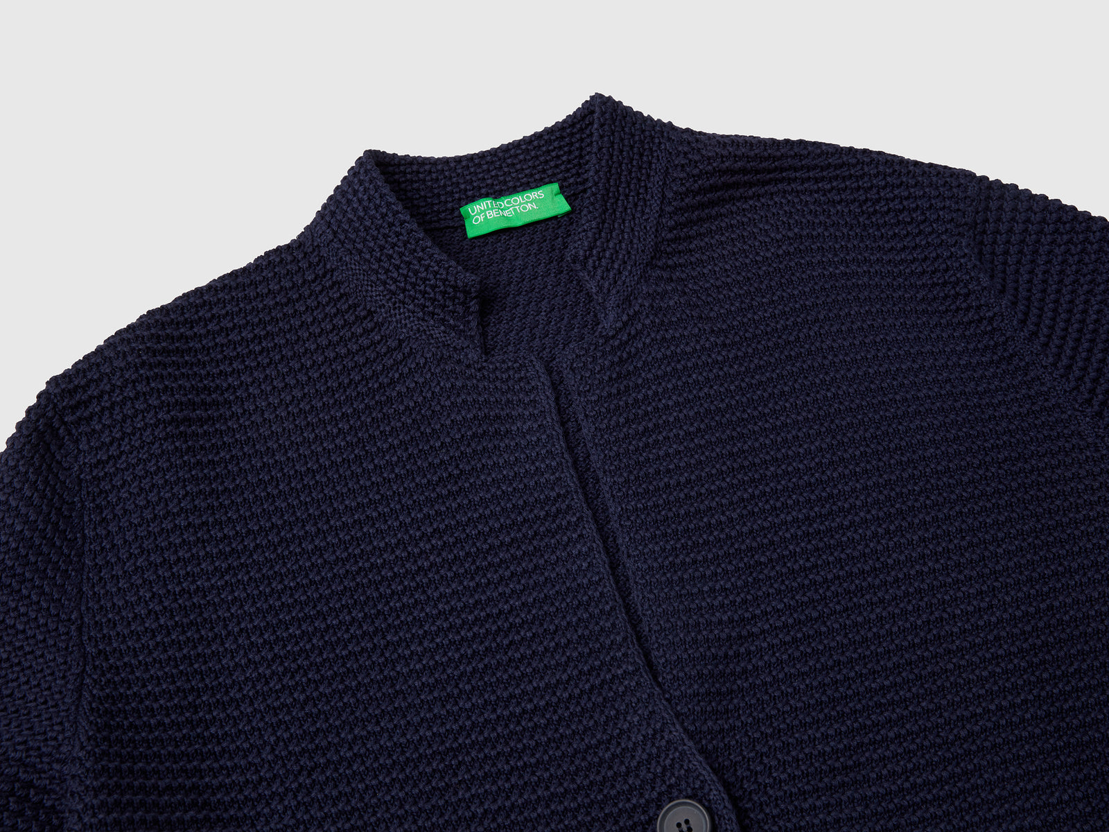 Giacca in maglia 100% cotone da donna blu scuro 3 | Benetton Outlet