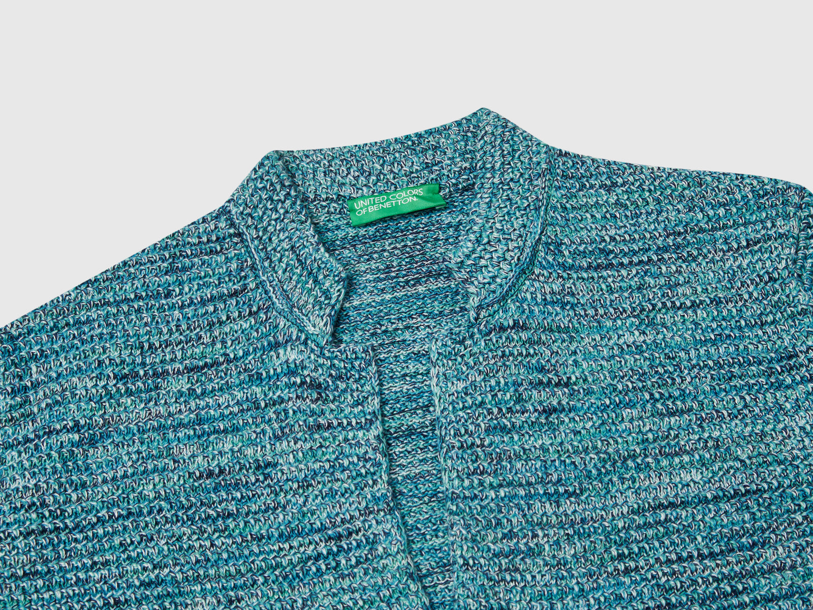 100% cotton knitted jacket da donna verde 3 | Benetton Outlet