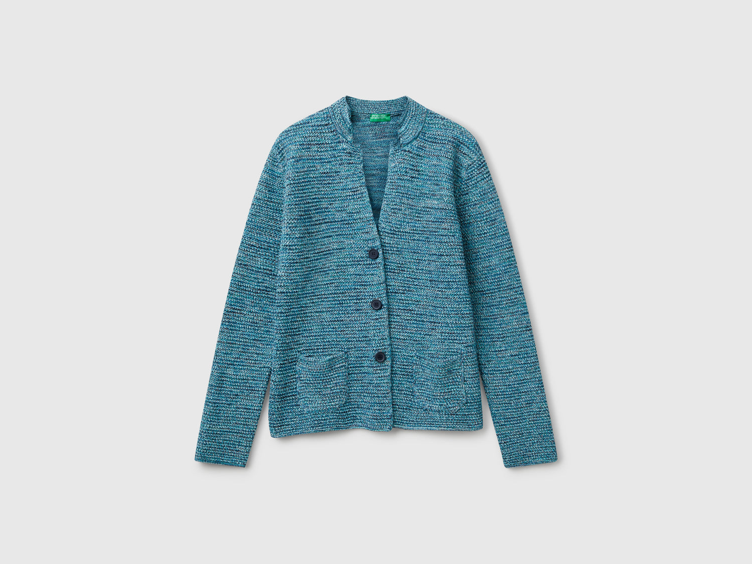 100% cotton knitted jacket da donna verde | Benetton Outlet