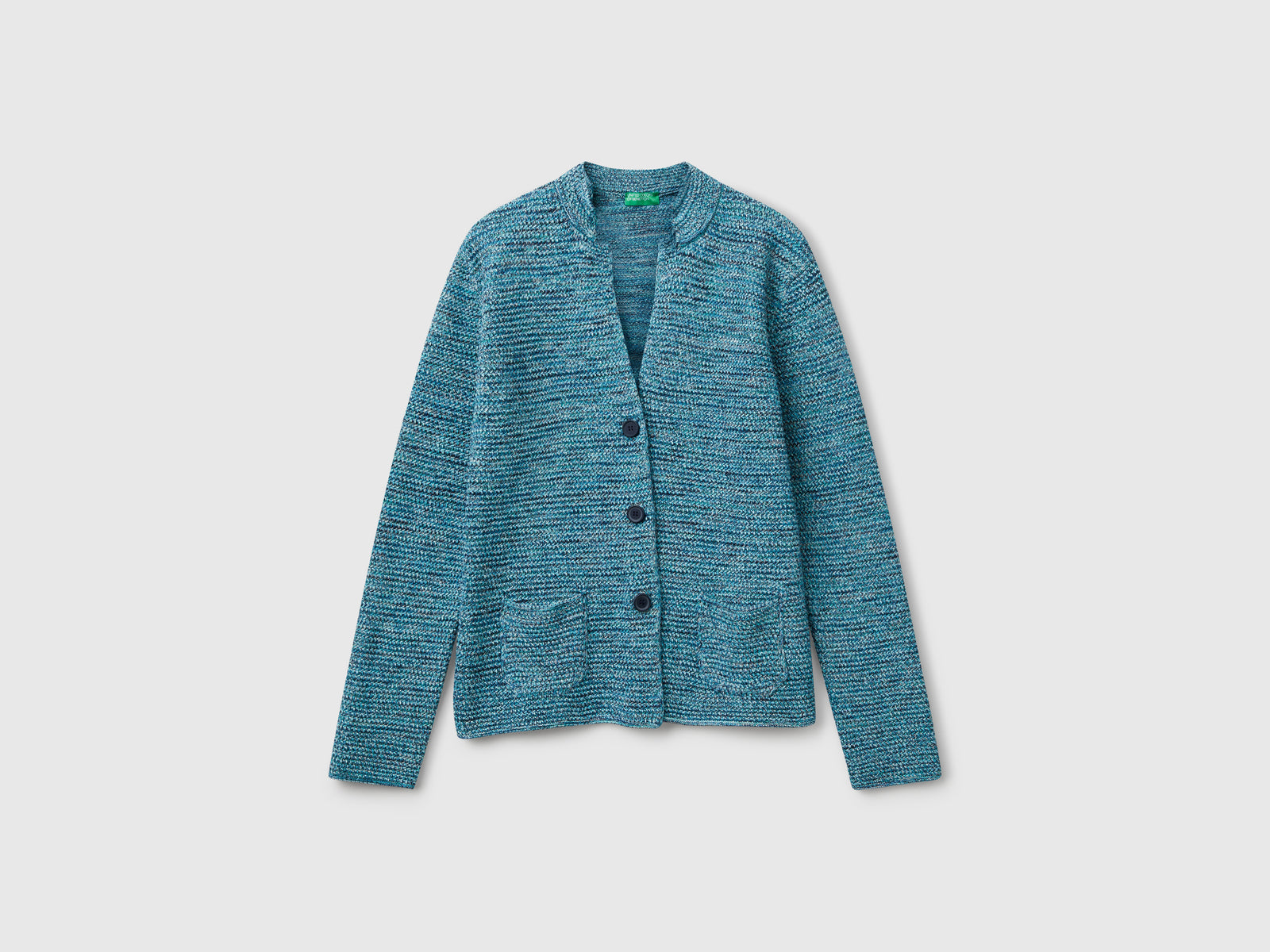 100% cotton knitted jacket da donna verde | Benetton Outlet
