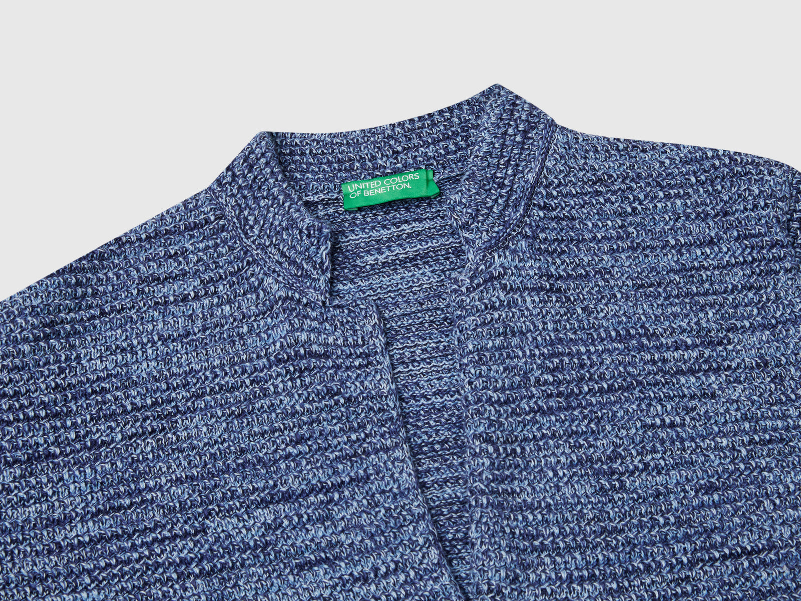 Giacca in maglia 100% cotone da donna blu 3 | Benetton Outlet
