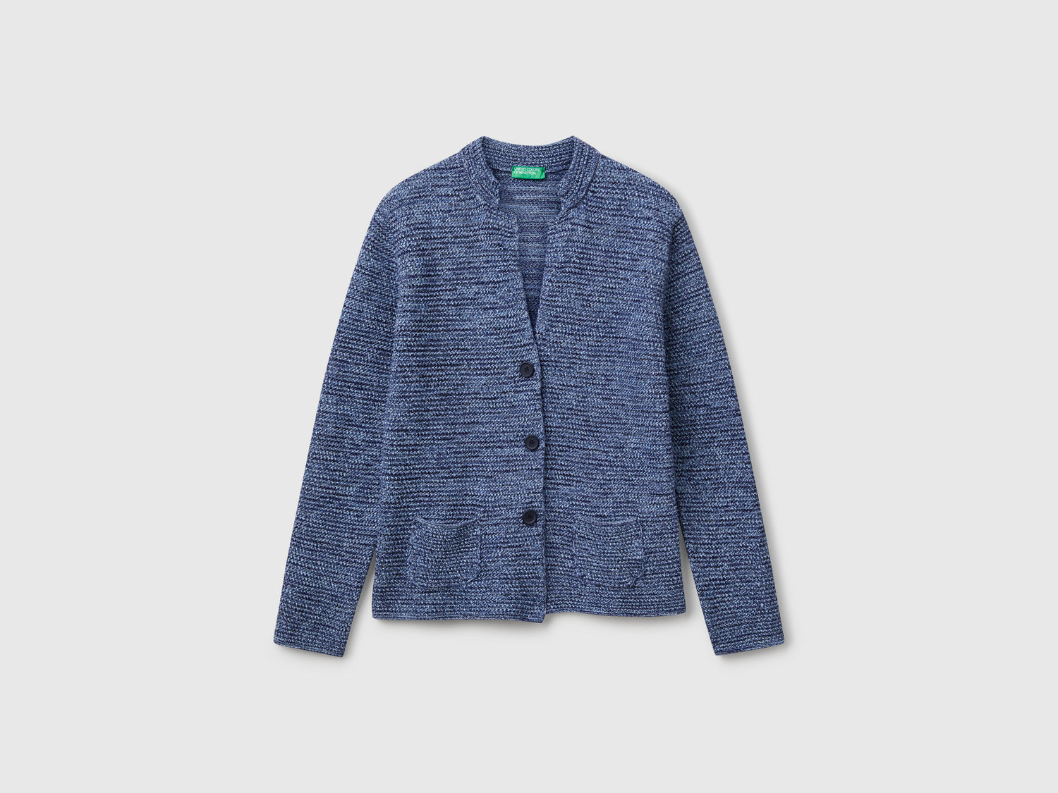 Giacca in maglia 100% cotone da donna blu | Benetton Outlet
