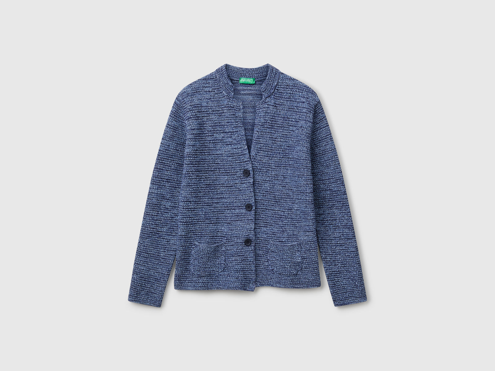 Giacca in maglia 100% cotone da donna blu | Benetton Outlet