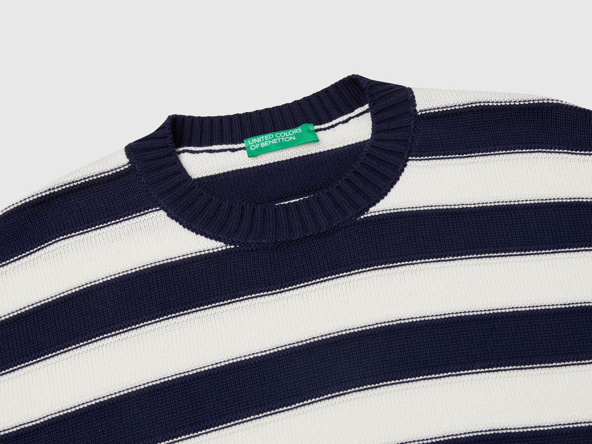 Maglia a righe in cotone tricot