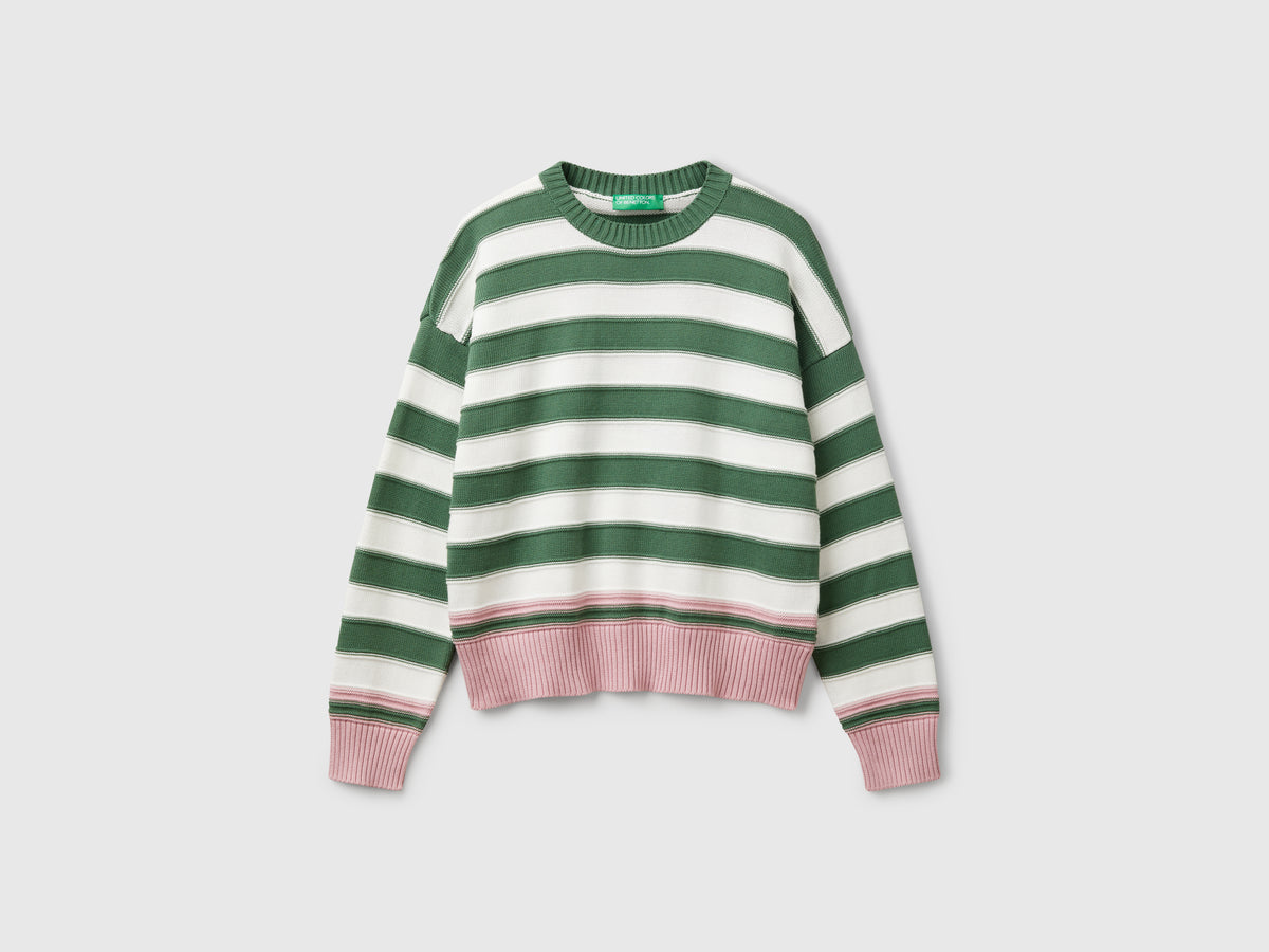 Maglia a righe in cotone tricot
