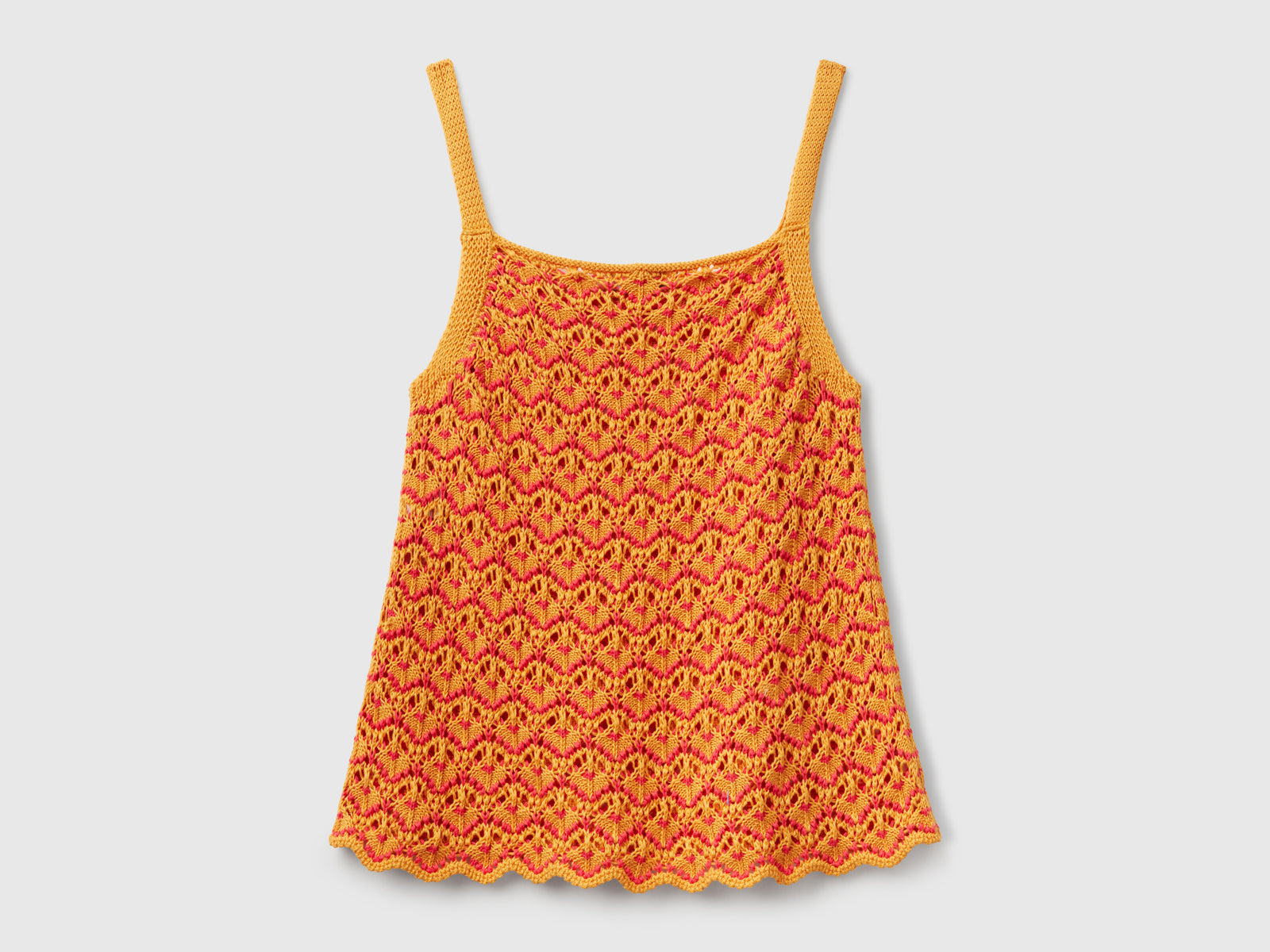 Canotta crochet da donna giallo 2 | Benetton Outlet