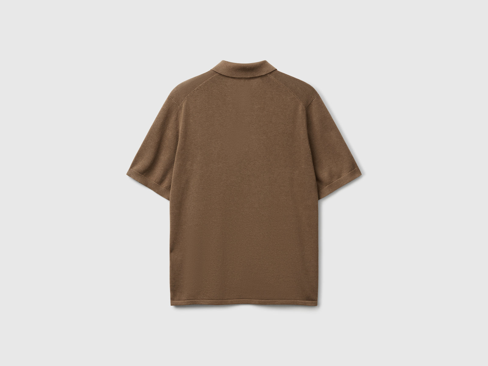 Polo in misto canapa da uomo marrone 2 | Benetton Outlet
