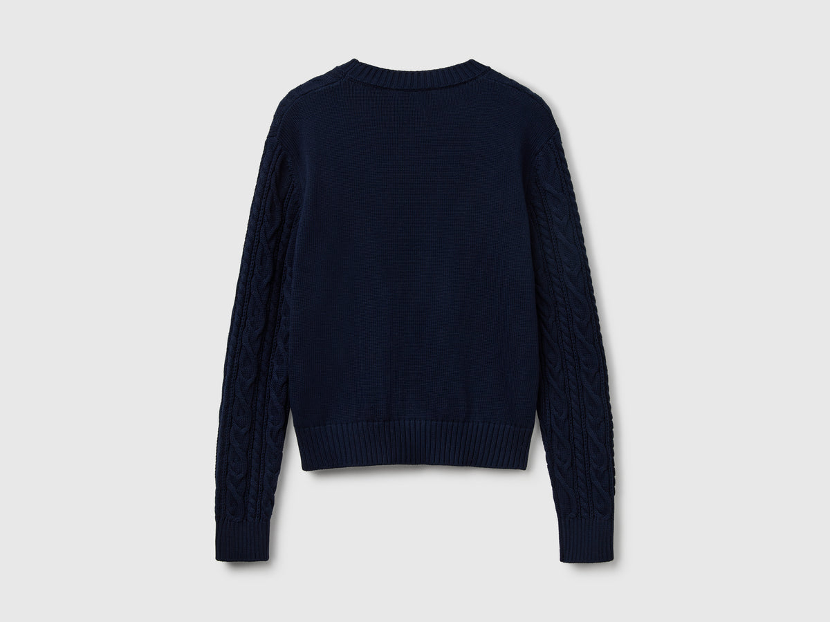 Maglia a trecce 100% cotone