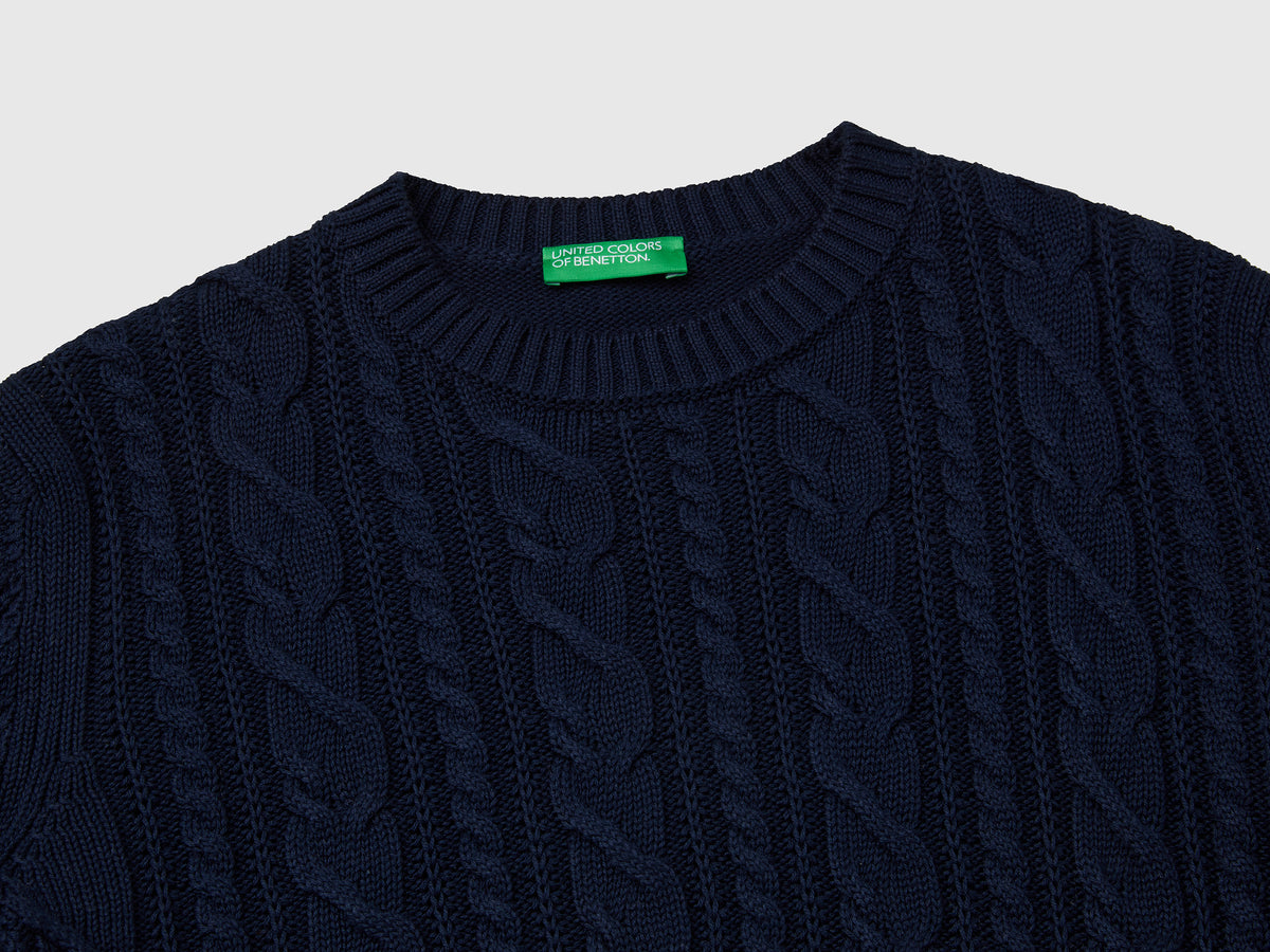 Maglia a trecce 100% cotone