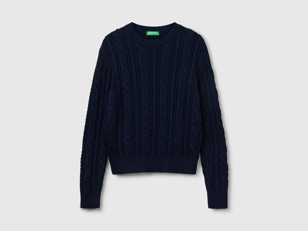 Maglia a trecce 100% cotone