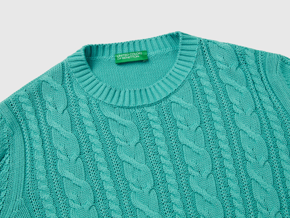 Maglia a trecce 100% cotone