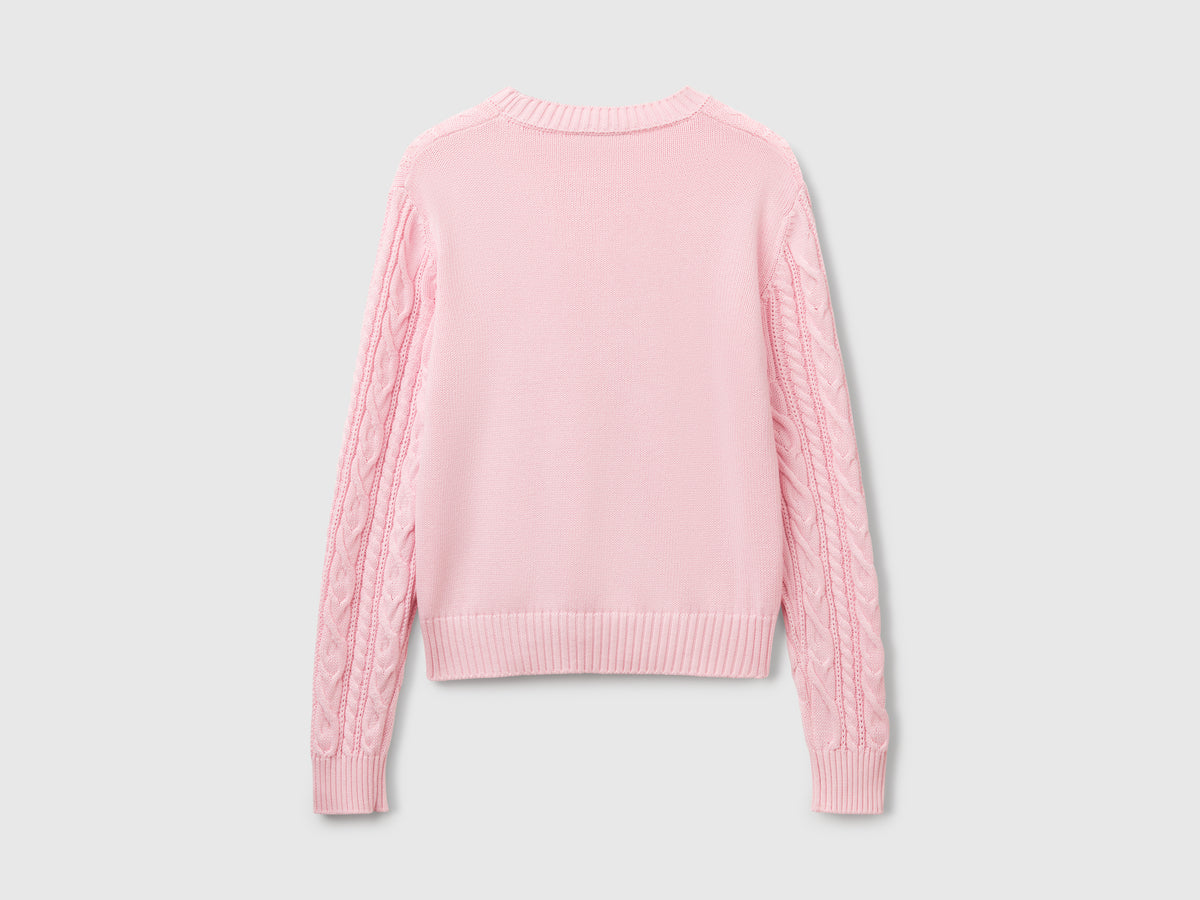 100% cotton cable knit sweater