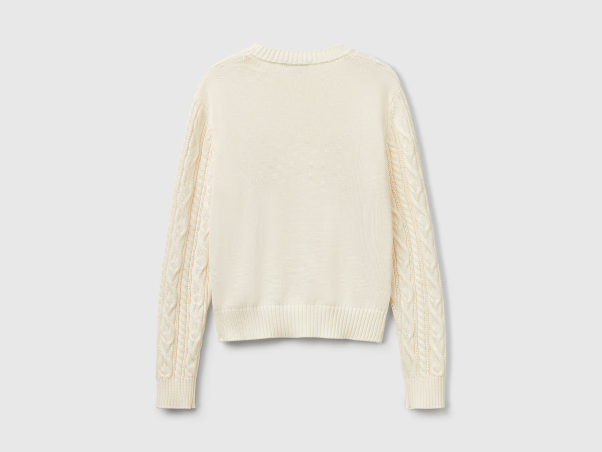 100% cotton cable knit sweater