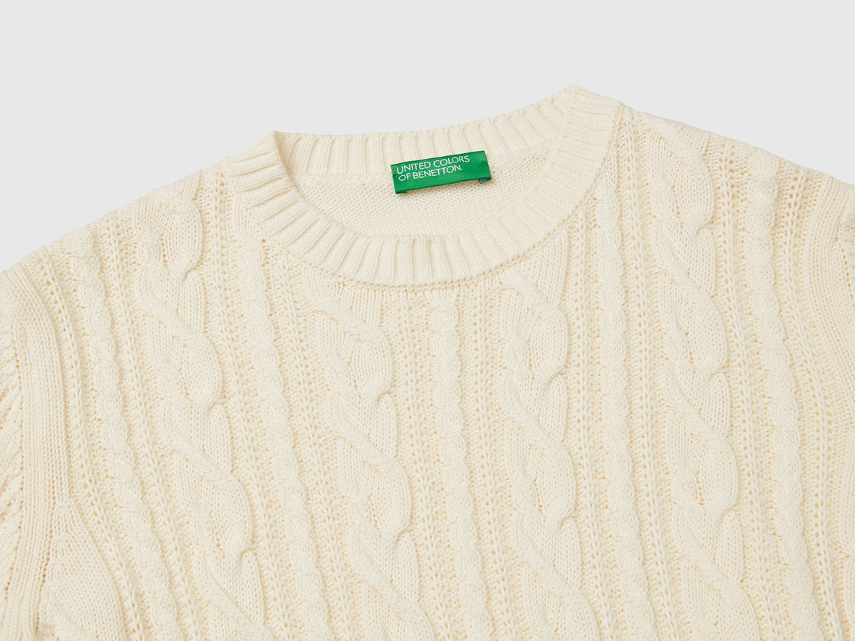 100% cotton cable knit sweater