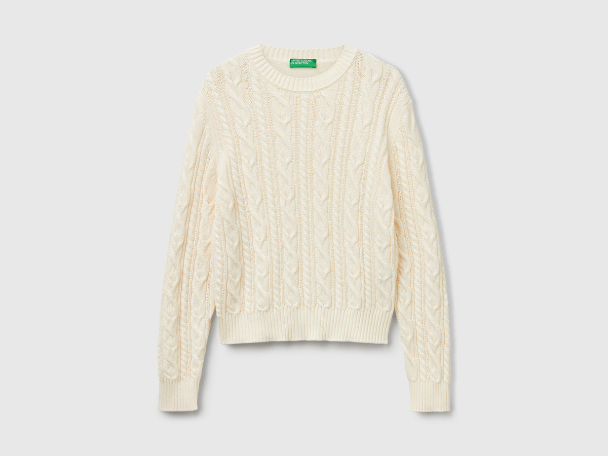 100% cotton cable knit sweater