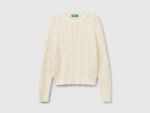 100% cotton cable knit sweater