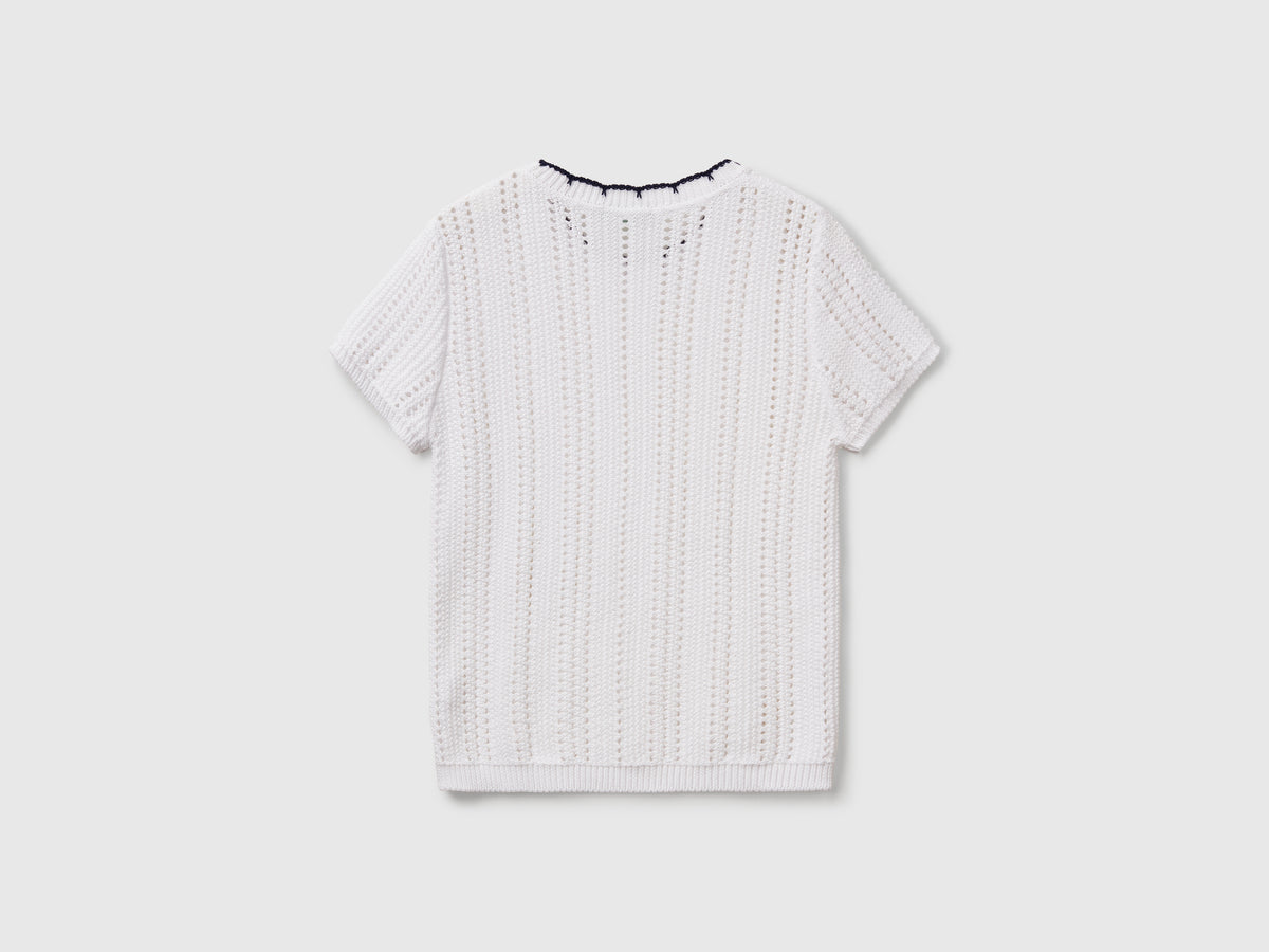 Maglia traforata in puro cotone