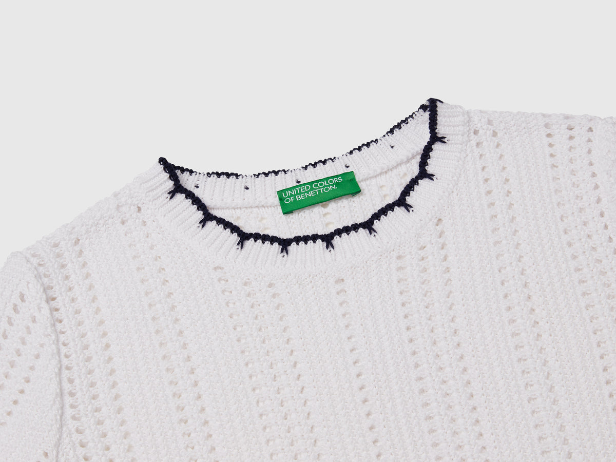 Maglia traforata in puro cotone
