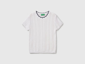 Maglia traforata in puro cotone