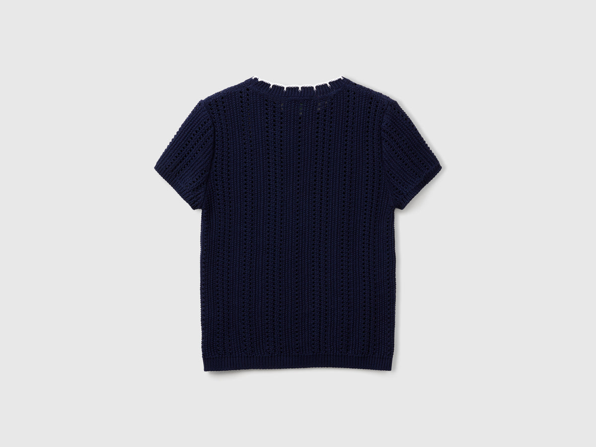 Maglia traforata in puro cotone