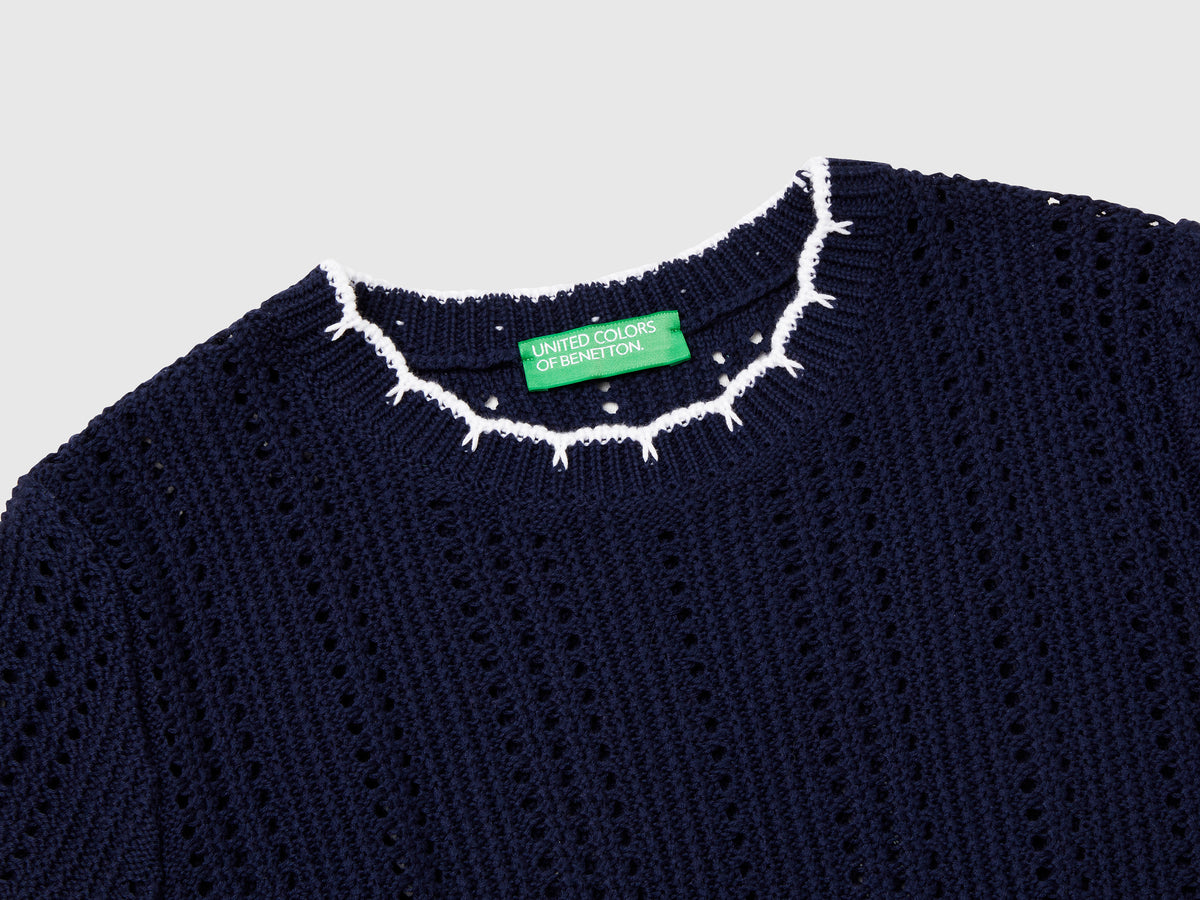 Maglia traforata in puro cotone