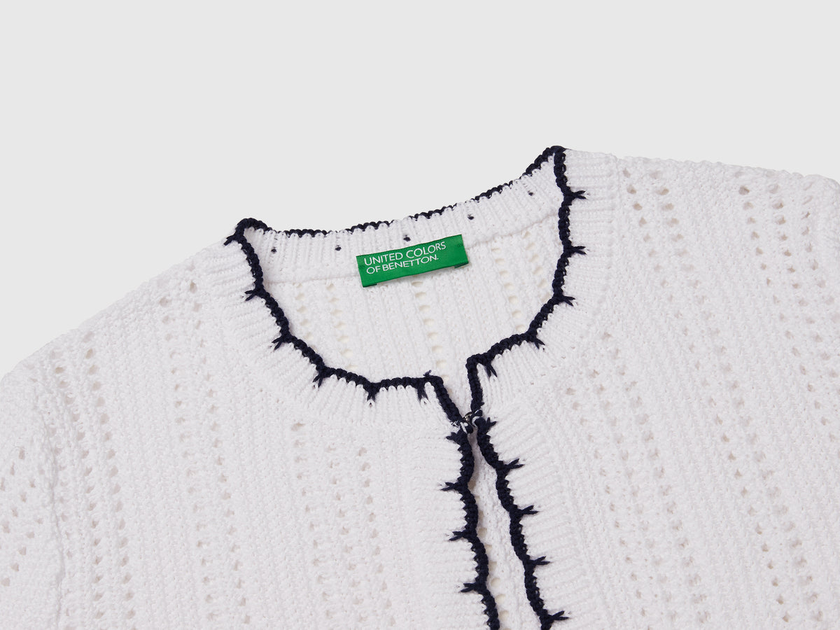 Cardigan cropped traforato