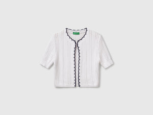 Cardigan cropped traforato