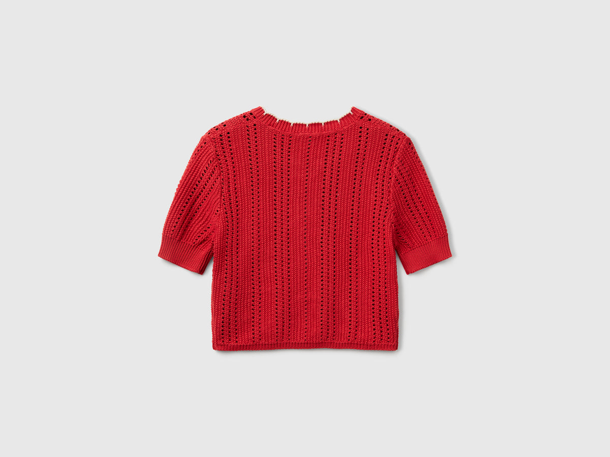 Openwork cropped cardigan