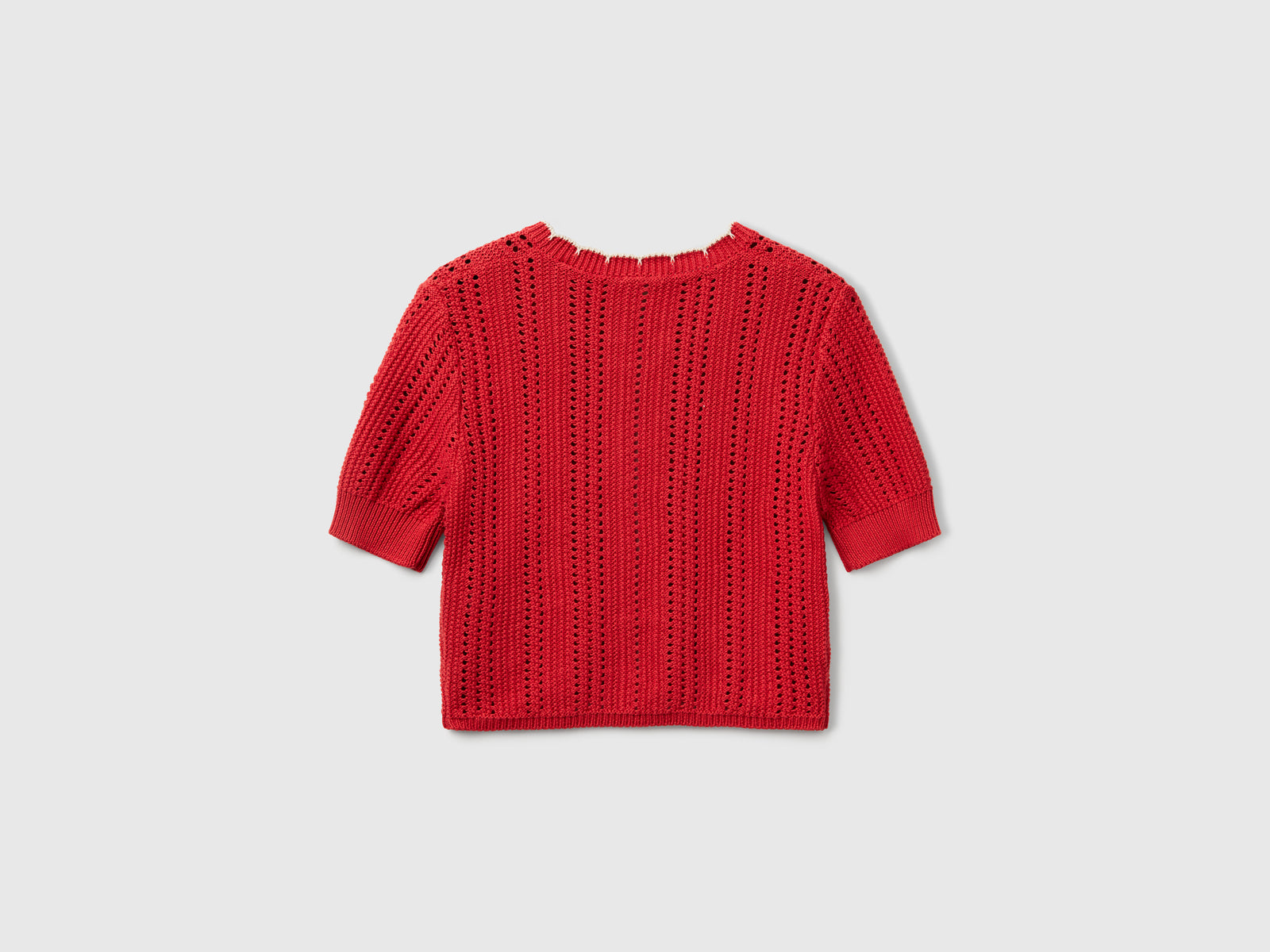 Openwork cropped cardigan da donna rosso mattone 2 | Benetton Outlet