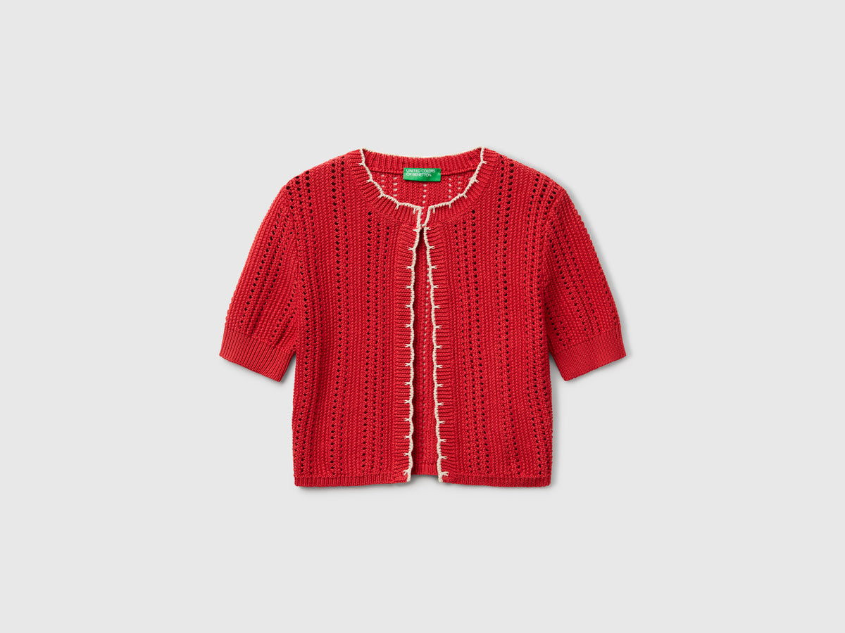 Openwork cropped cardigan