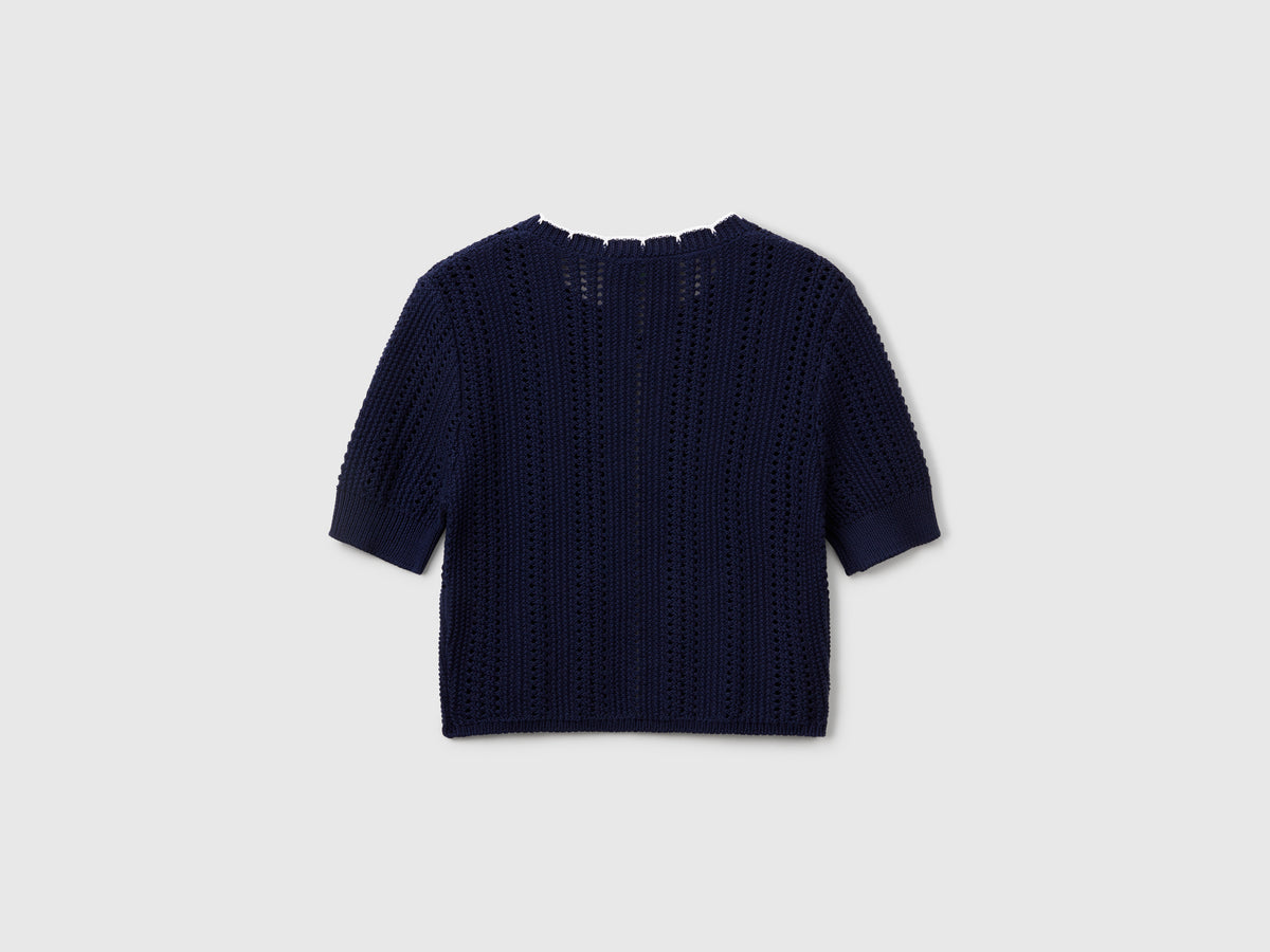 Openwork cropped cardigan