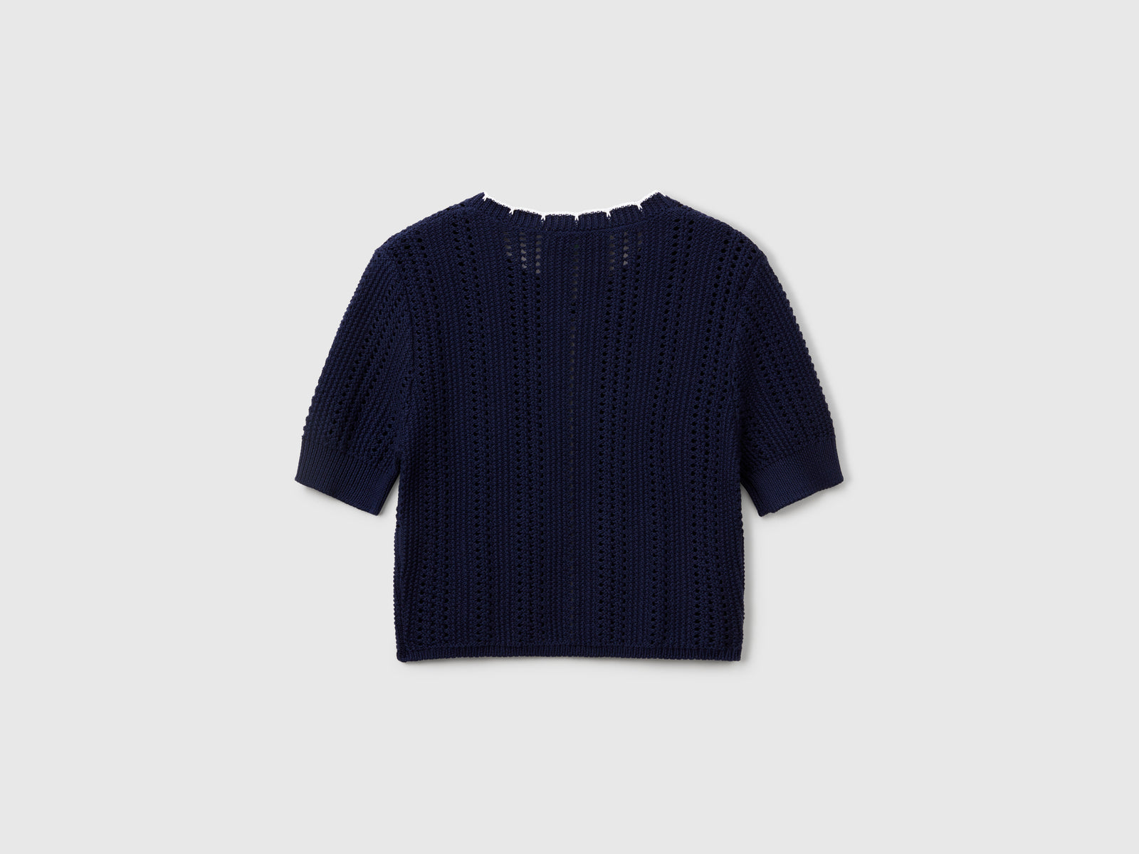Openwork cropped cardigan da donna blu scuro 2 | Benetton Outlet