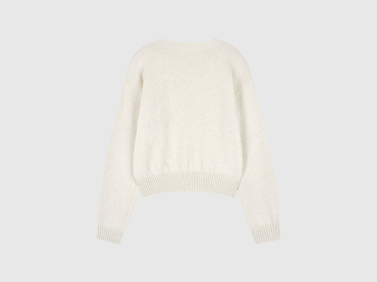 Maglia girocollo in misto lana
