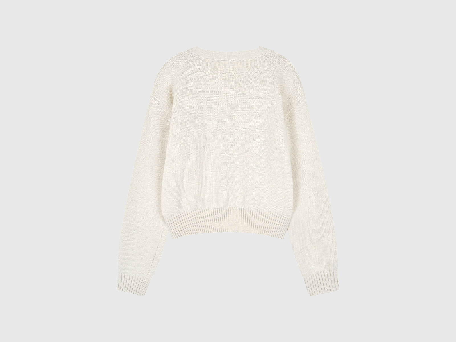 Maglia girocollo in misto lana da donna bianco panna 2 | Benetton Outlet