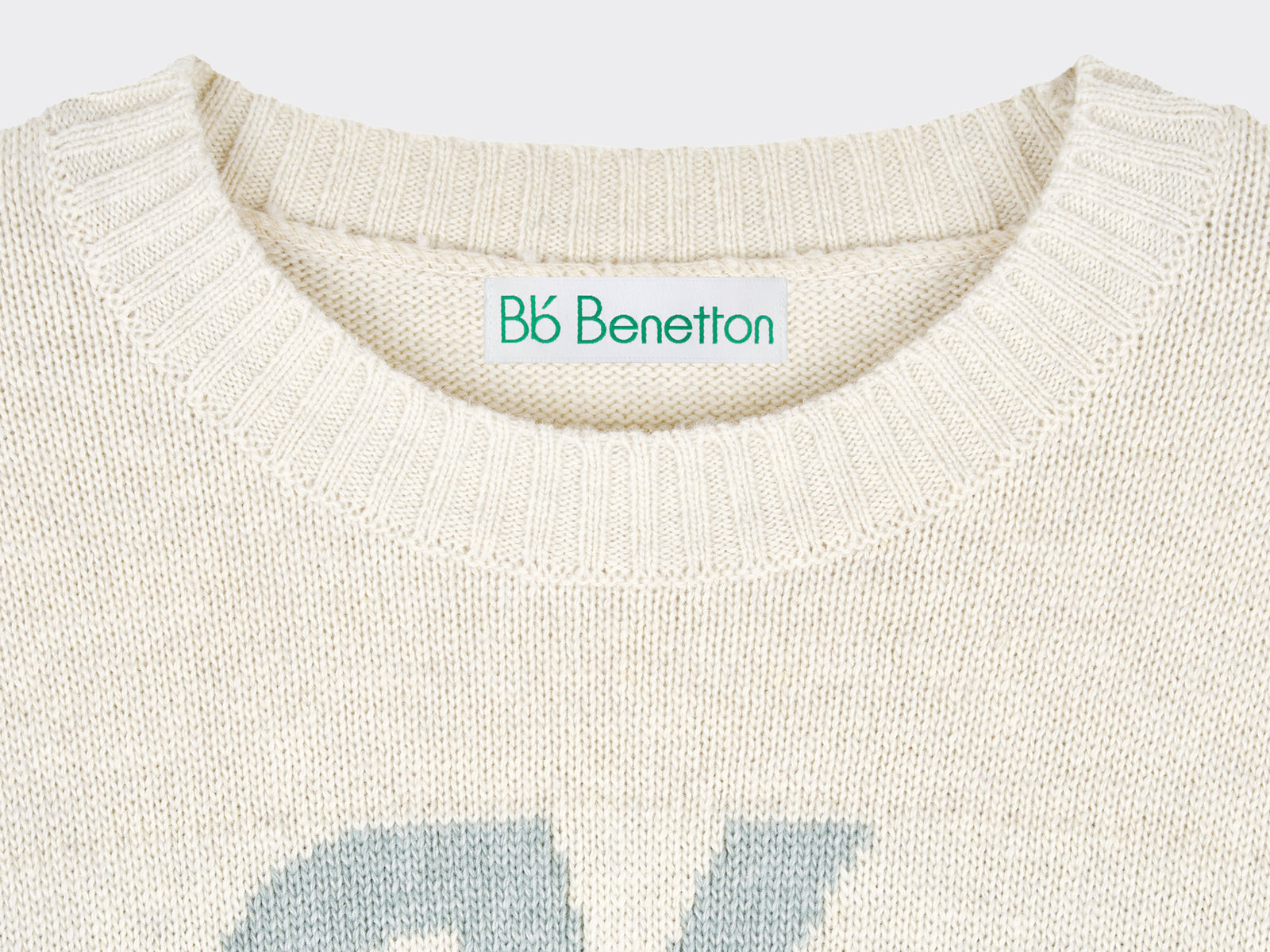 Maglia girocollo in misto lana da donna bianco panna 3 | Benetton Outlet