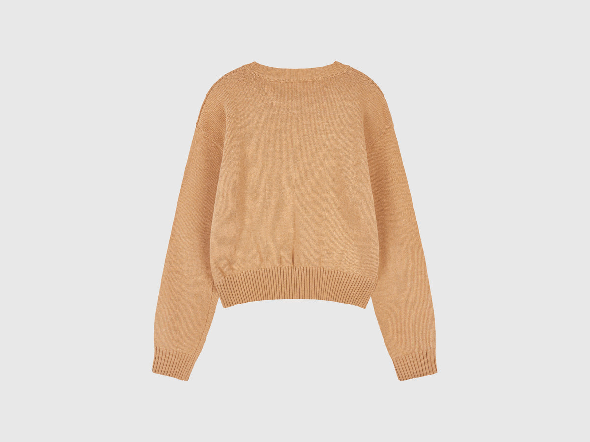 Maglia girocollo in misto lana