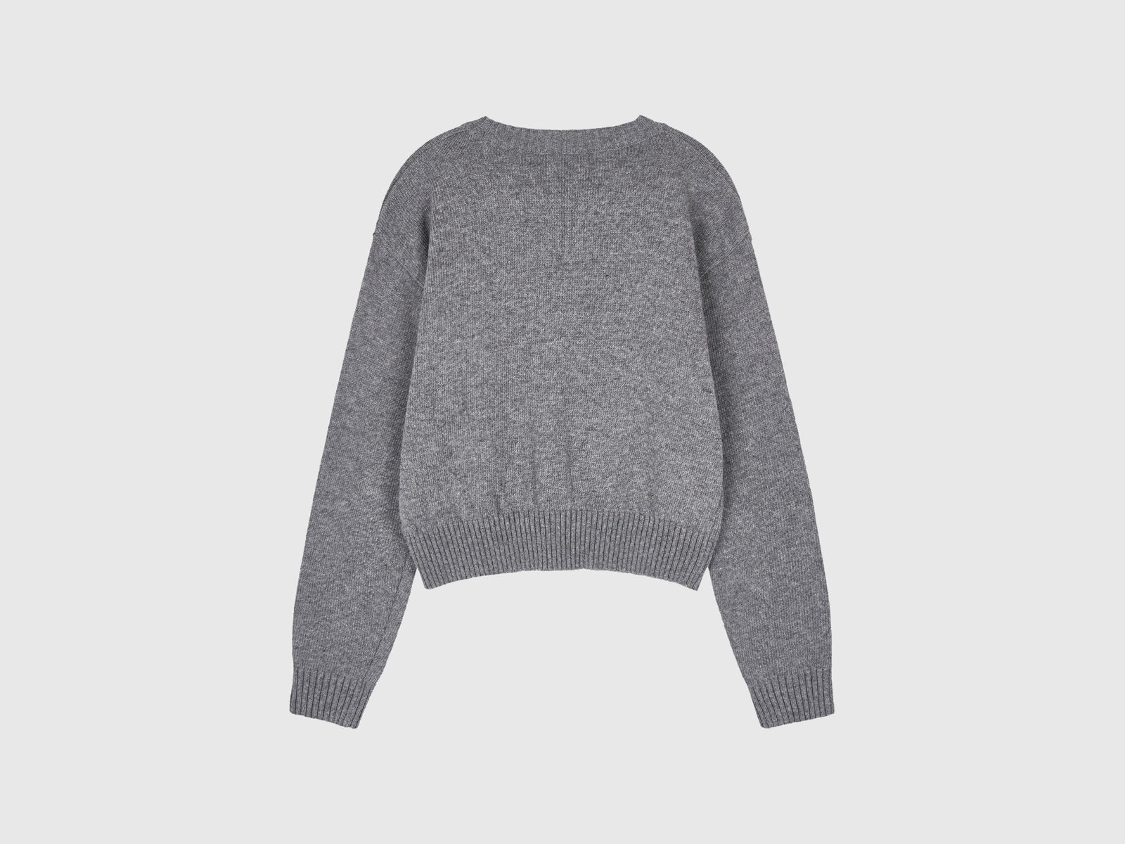 Maglia girocollo in misto lana da donna grigio scuro 2 | Benetton Outlet