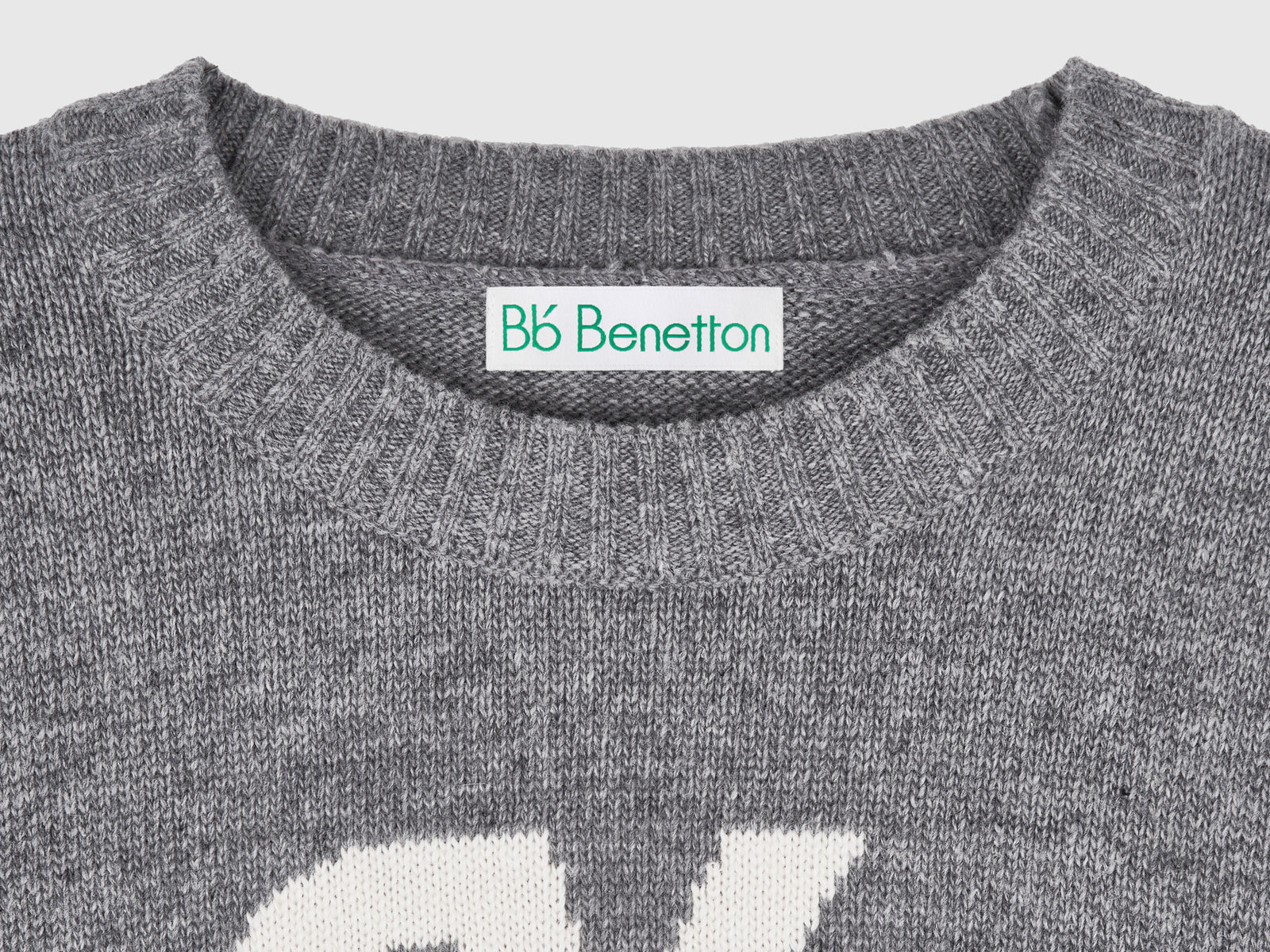 Maglia girocollo in misto lana da donna grigio scuro 3 | Benetton Outlet