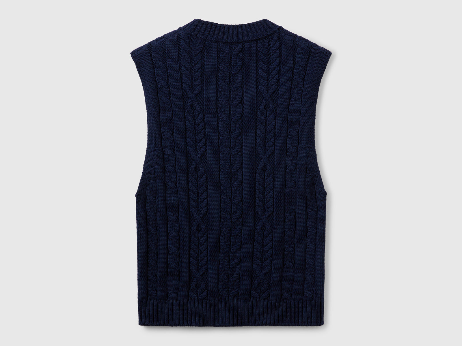 Cropped vest with braids da donna blu scuro 2 | Benetton Outlet
