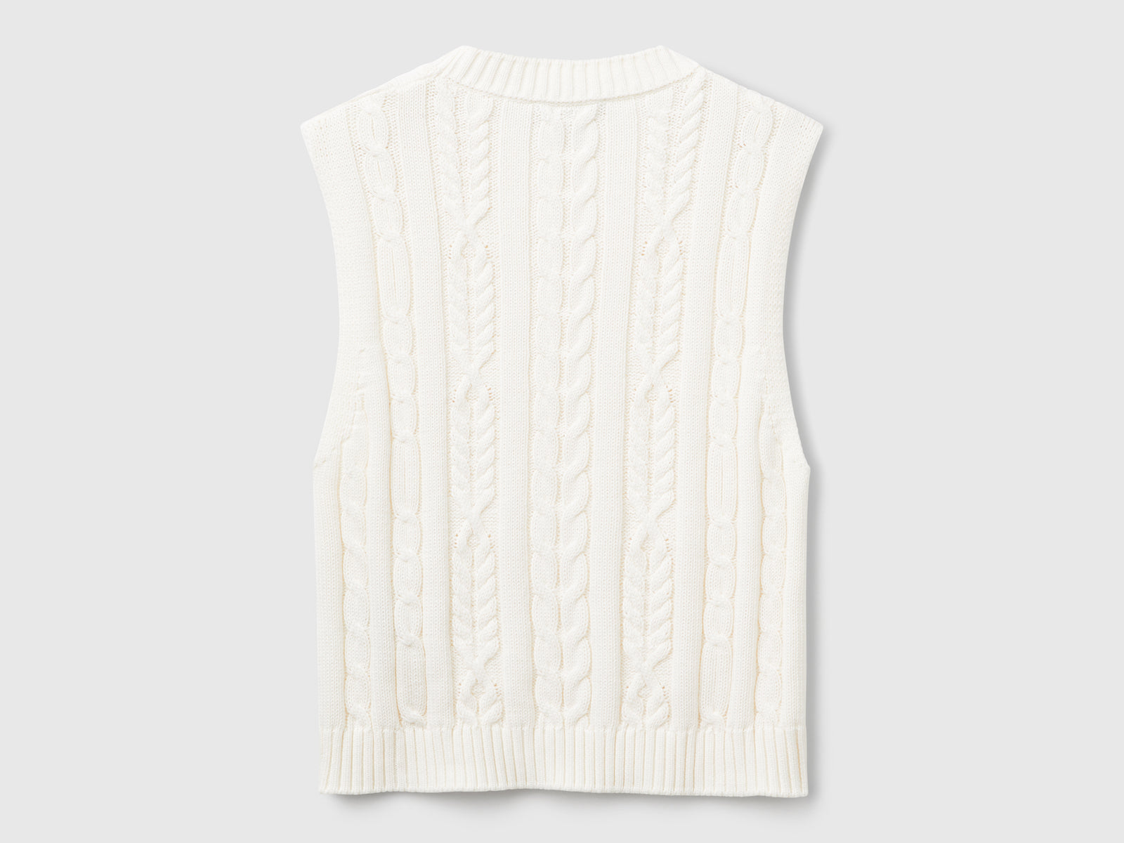 Cropped vest with braids da donna bianco panna 2 | Benetton Outlet