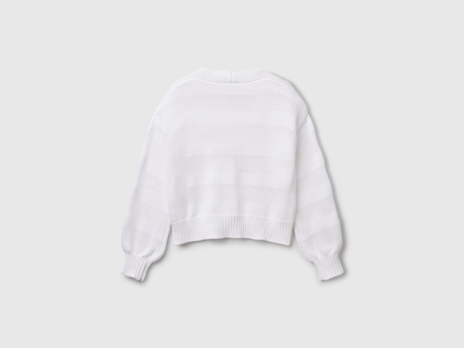 Cardigan lavorato 100% cotone da donna bianco 2 | Benetton Outlet