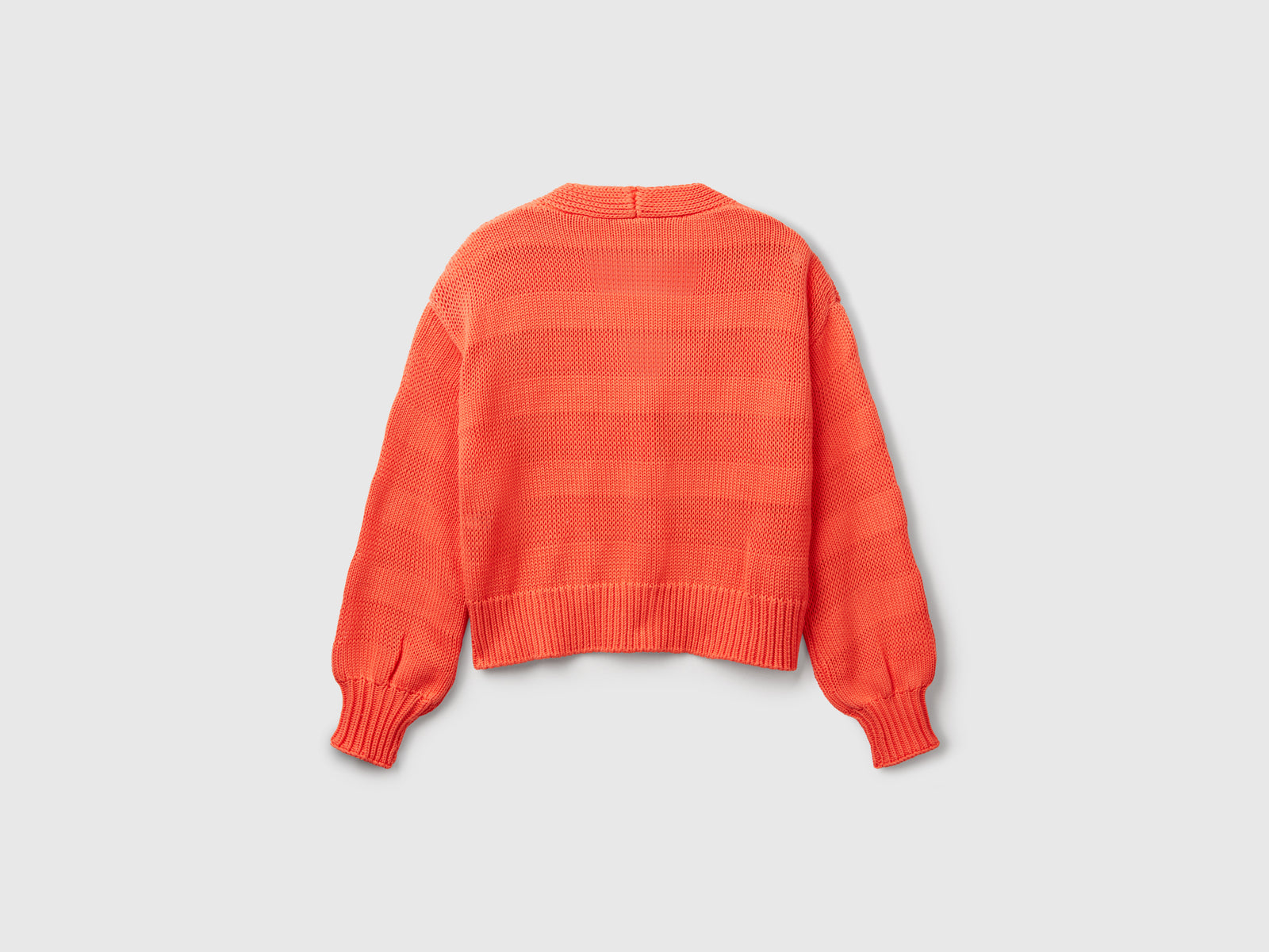 Cardigan lavorato 100% cotone da donna arancione 2 | Benetton Outlet
