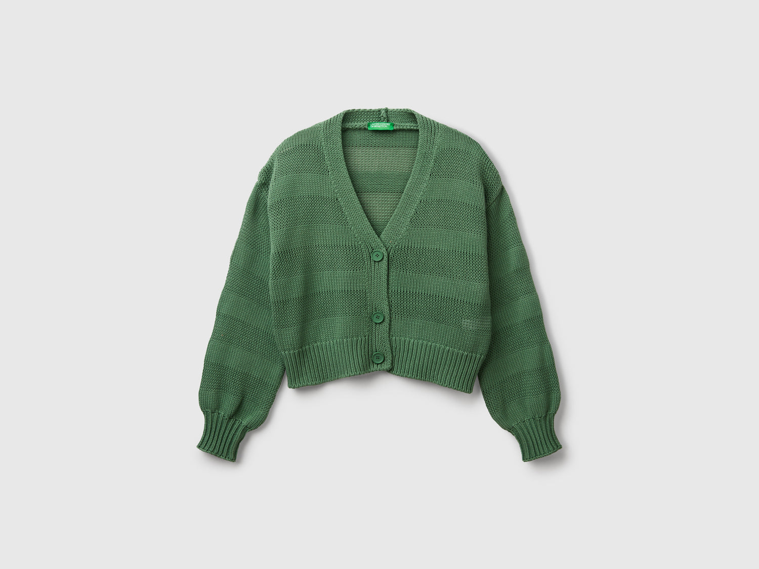 100% cotton knitted cardigan da donna verde | Benetton Outlet