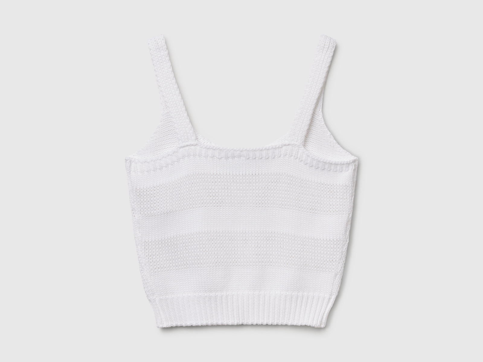 Canotta in maglia 100% cotone da donna bianco 2 | Benetton Outlet