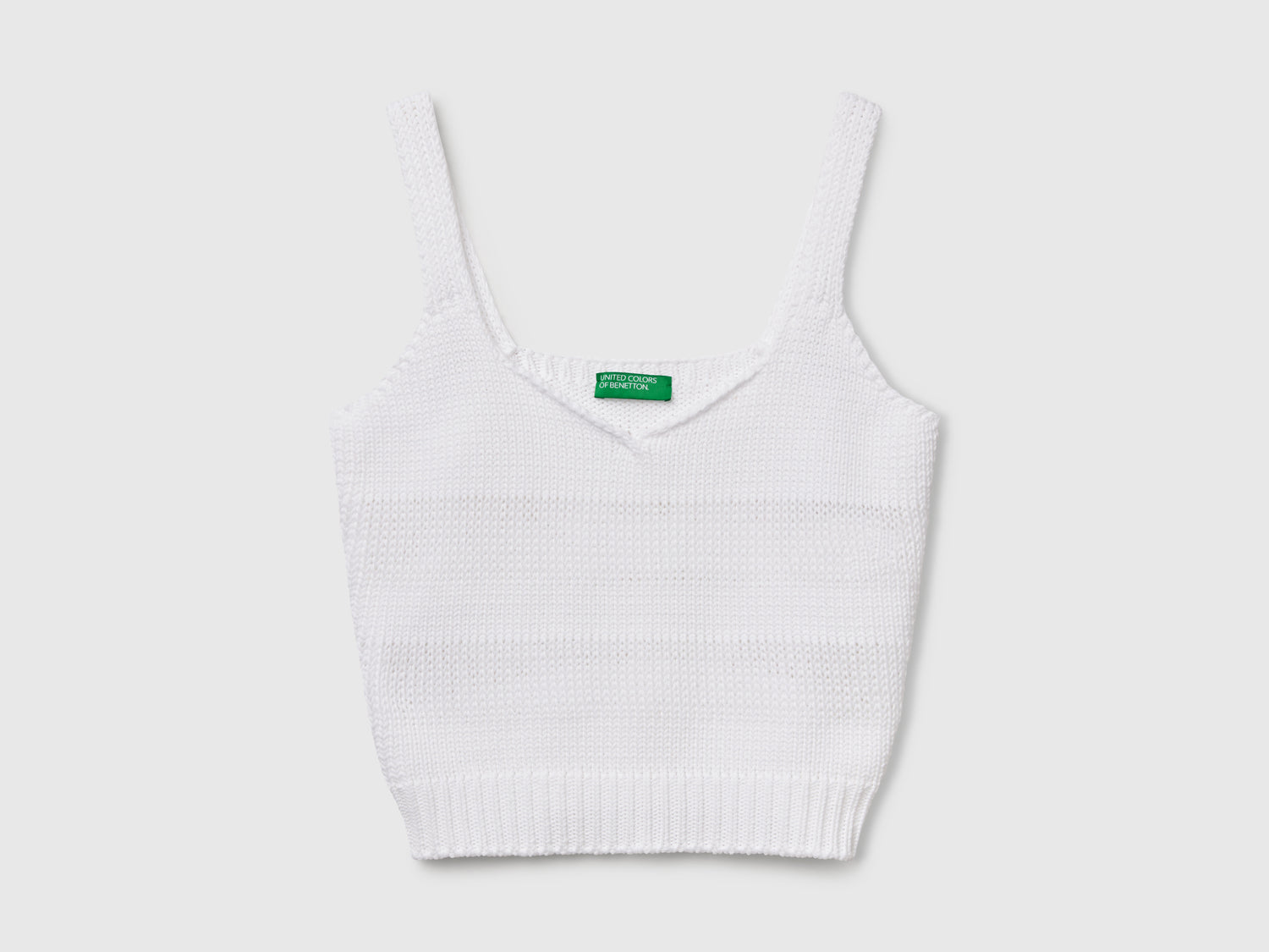 Canotta in maglia 100% cotone da donna bianco | Benetton Outlet