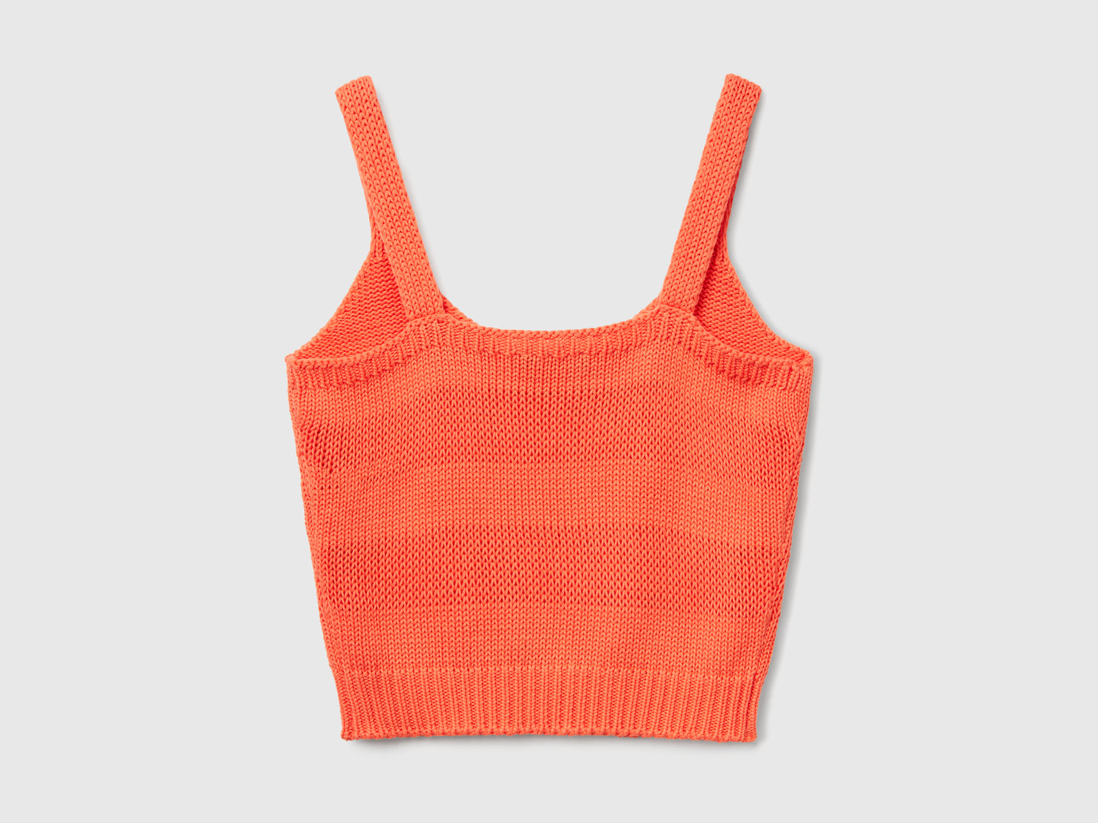Canotta in maglia 100% cotone da donna arancione 2 | Benetton Outlet
