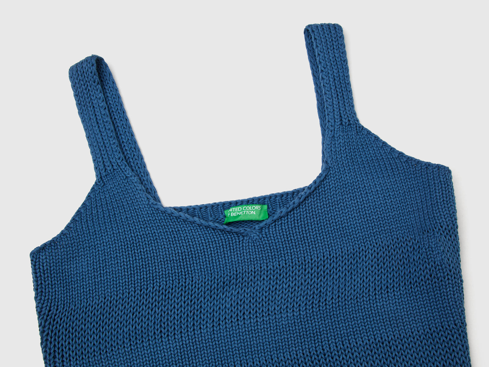 Canotta in maglia 100% cotone da donna avio 3 | Benetton Outlet