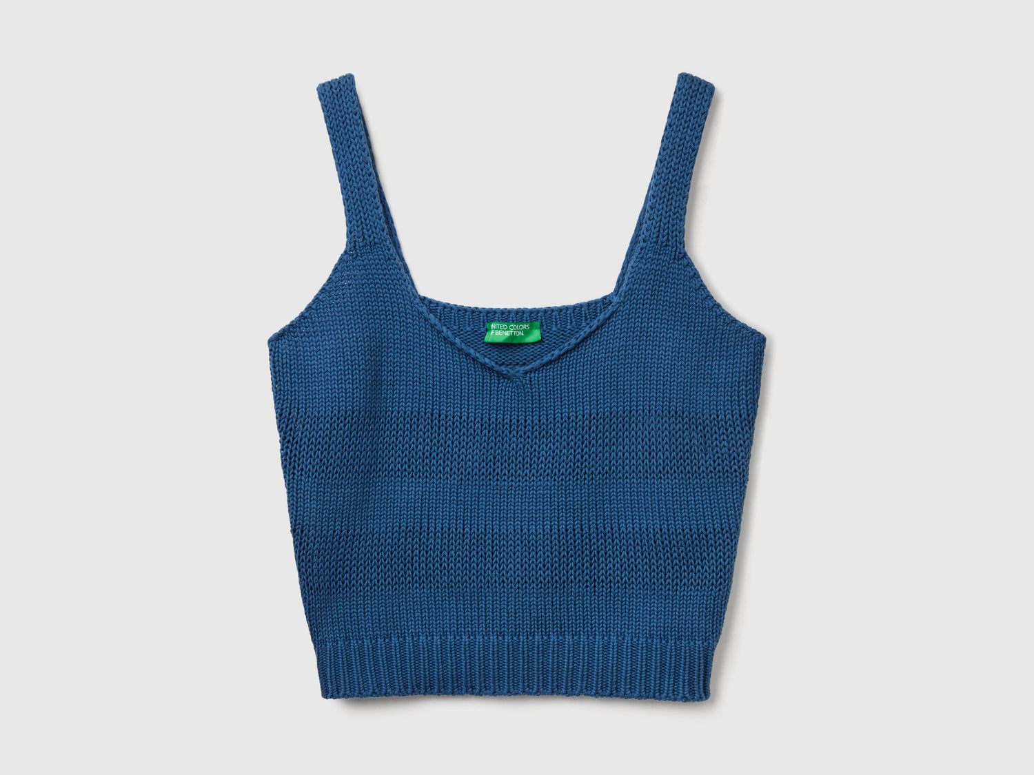 Canotta in maglia 100% cotone da donna avio | Benetton Outlet