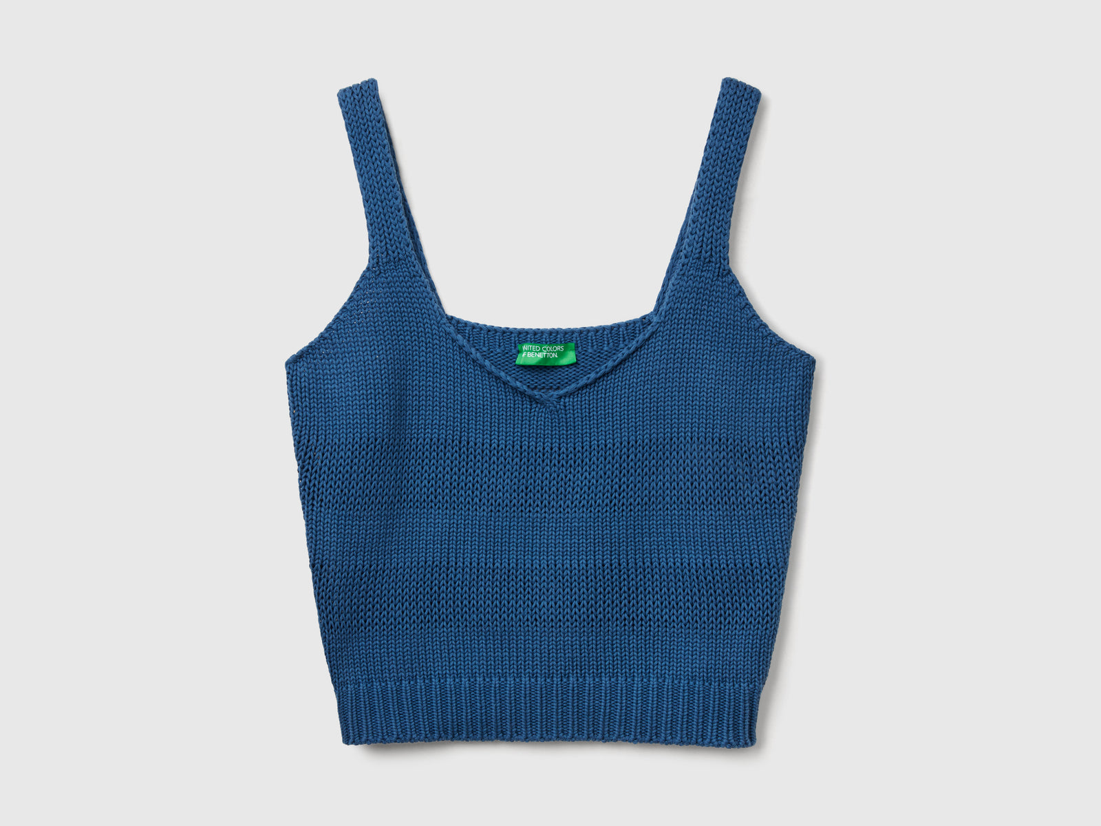 Canotta in maglia 100% cotone da donna avio | Benetton Outlet
